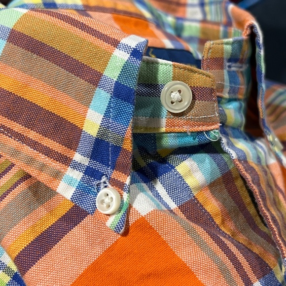 Polo Ralph Lauren Orange Plaid Mens Button Down Long Sleeve Shirt - Picture 5 of 6